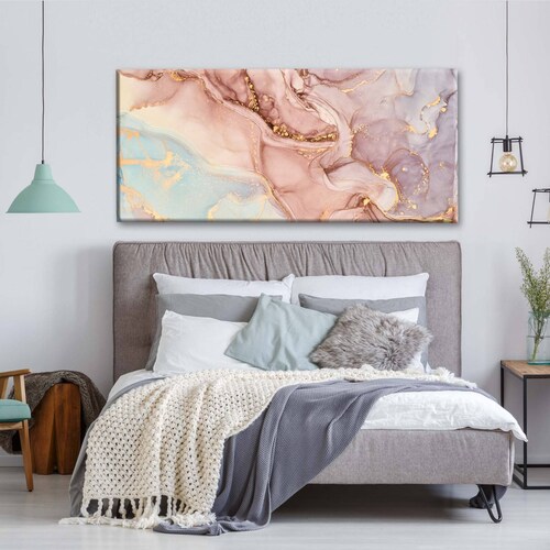 Cuadro Decorativo Canvas Pintura remolinos dorados 180x90