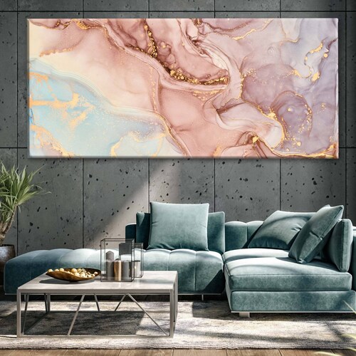 Cuadro Decorativo Canvas Pintura remolinos dorados 180x90