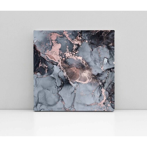 Cuadro Decorativo Canvas Mármol gris y rosa 50x50