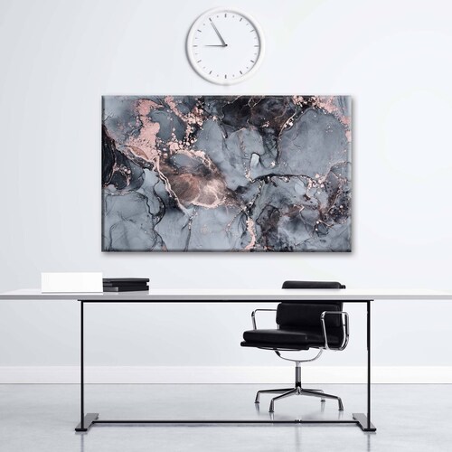 Cuadro Decorativo Canvas Mármol gris y rosa 150x100