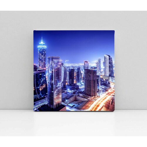 Cuadro Decorativo Canvas Dubai de noche 130x130