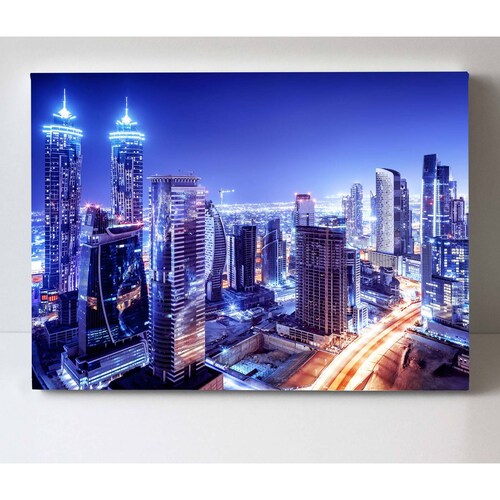 Cuadro Decorativo Canvas Dubai de noche 135x90