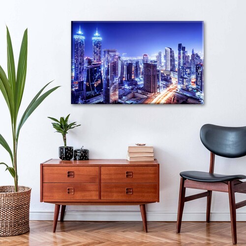 Cuadro Decorativo Canvas Dubai de noche 135x90