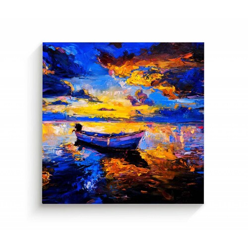 Cuadro Decorativo Canvas Cielo al atardecer óleo 100x100
