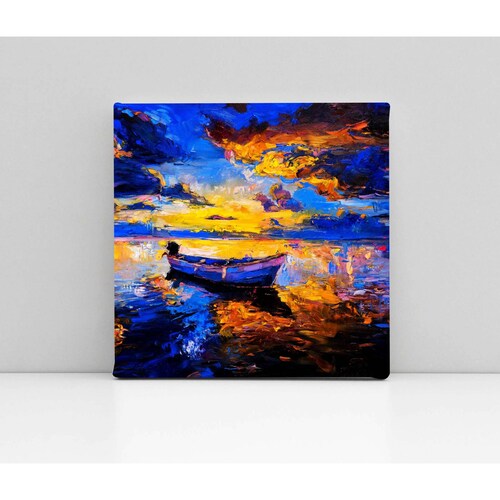 Cuadro Decorativo Canvas Cielo al atardecer óleo 100x100