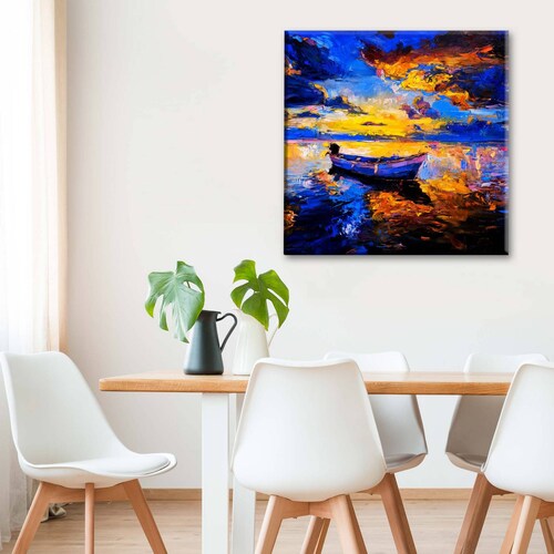 Cuadro Decorativo Canvas Cielo al atardecer óleo 100x100