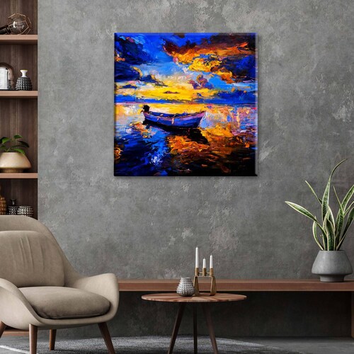Cuadro Decorativo Canvas Cielo al atardecer óleo 100x100