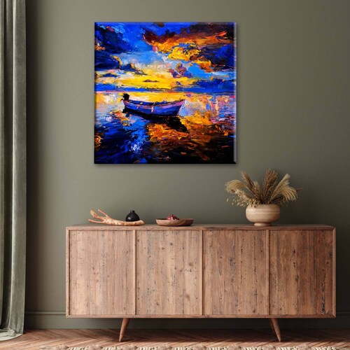 Cuadro Decorativo Canvas Cielo al atardecer óleo 100x100