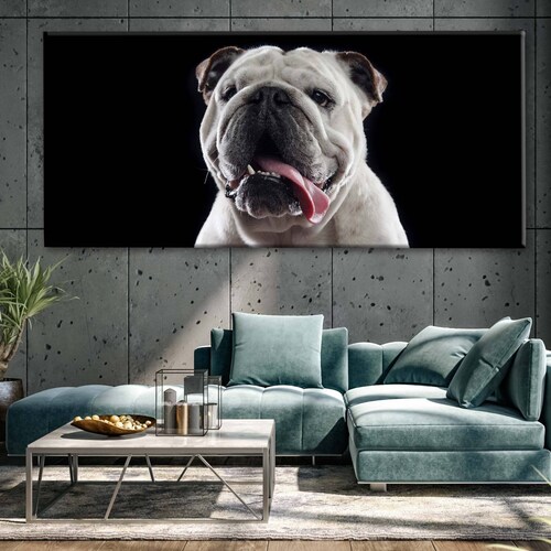Cuadro Decorativo Canvas Retrato Bulldog inglés 160x80