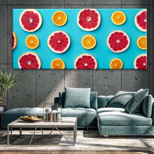 Cuadro Decorativo Canvas Toronjas y naranjas 80x40
