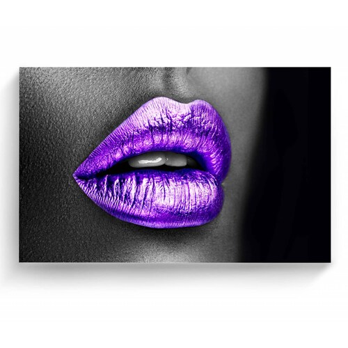 Cuadro Decorativo Canvas Labios morados 180x120