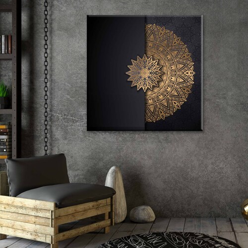 Figura De Pared Mandala Decorativo En Madera Cuadro En Capas