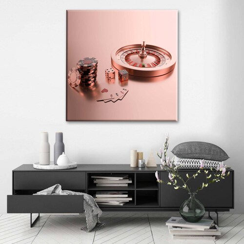 Cuadro Decorativo Canvas Ruleta de Casino  30x30