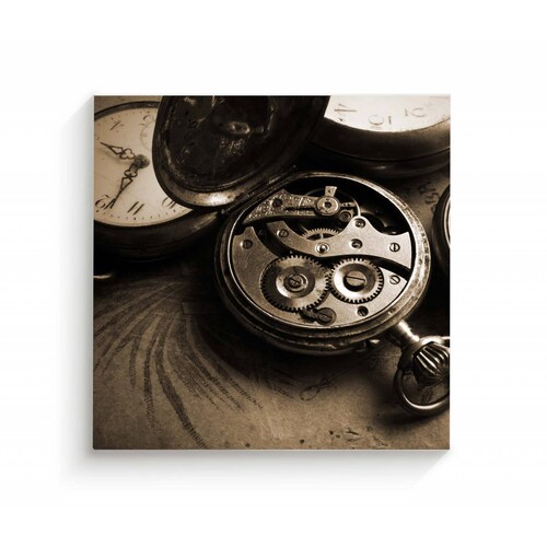Cuadro Decorativo Canvas Engranaje reloj antiguo 100x100