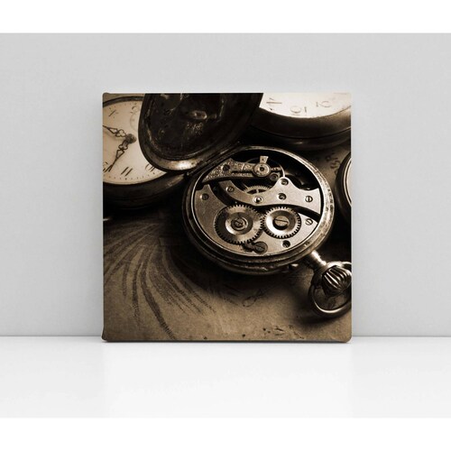 Cuadro Decorativo Canvas Engranaje reloj antiguo 100x100
