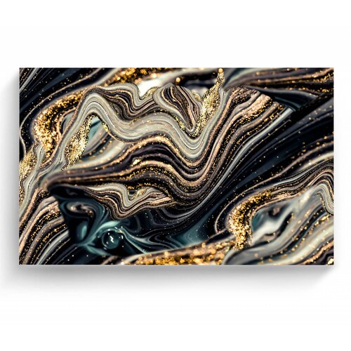 Cuadro Decorativo Canvas Remolinos dorados 150x100