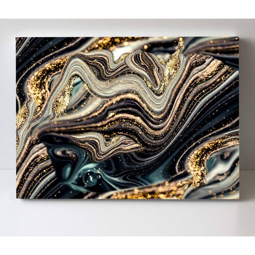 Cuadro Decorativo Canvas Remolinos dorados 150x100