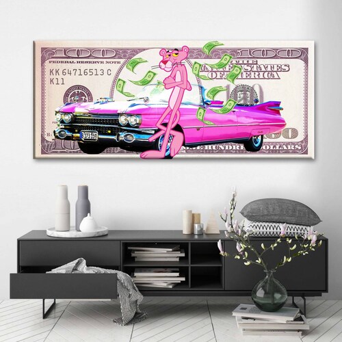 Cuadro Decorativo Canvas Pantera Rosa 160x80
