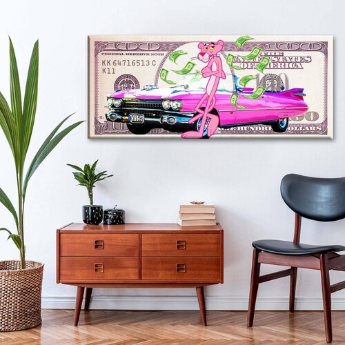 Cuadro Decorativo Canvas Pantera Rosa 180x90