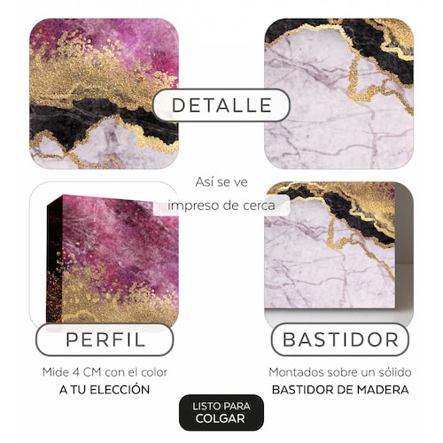 Cuadro Decorativo Canvas Textura de Mármol 30x30