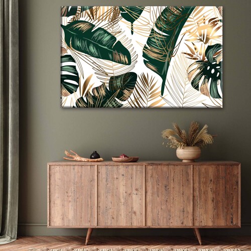Cuadro Decorativo Canvas Hojas tropicales 150x100