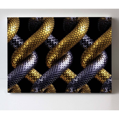 Cuadro Decorativo Canvas Entrelazado dorado/plata 180x120