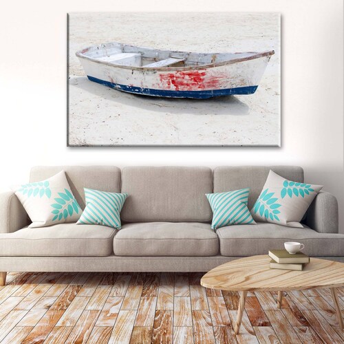 Cuadro Decorativo Canvas Bote viejo sobre arena 105x70
