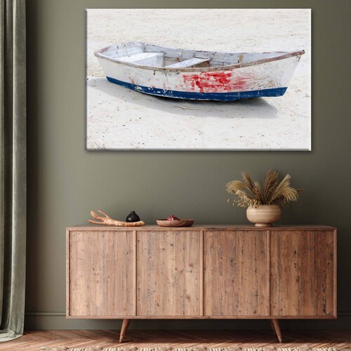 Cuadro Decorativo Canvas Bote viejo sobre arena 105x70