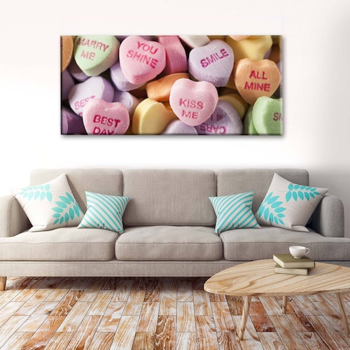 Cuadro Decorativo Canvas Dulces de corazón  200x100