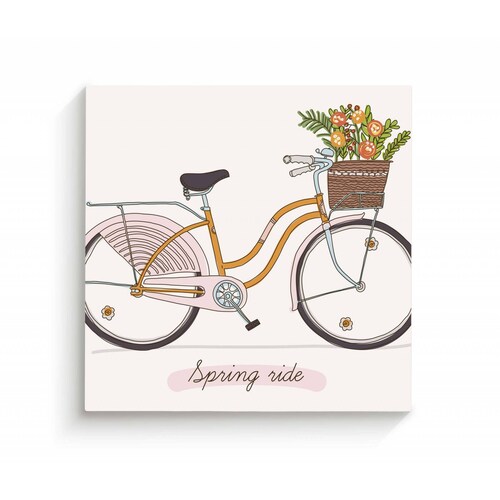 Cuadro Decorativo Canvas Dibujo de bicicleta 30x30