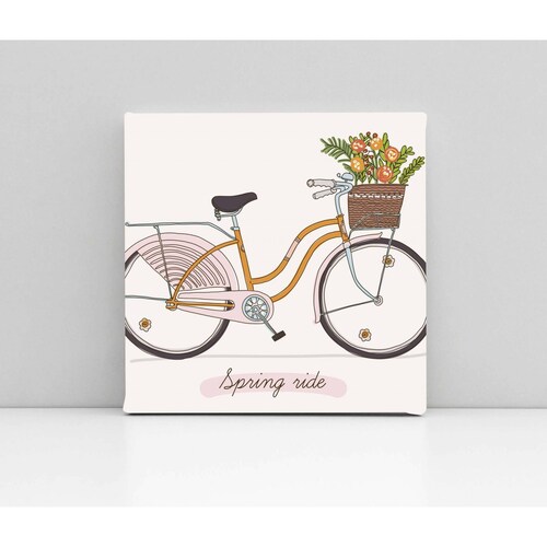Cuadro Decorativo Canvas Dibujo de bicicleta 30x30