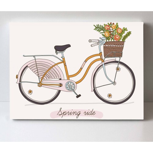 Cuadro Decorativo Canvas Dibujo de bicicleta 180x120