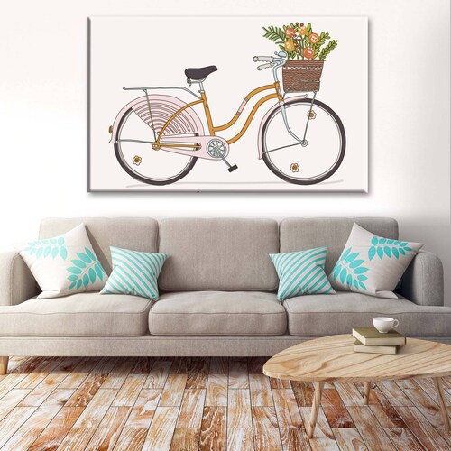 Cuadro Decorativo Canvas Dibujo de bicicleta 180x120