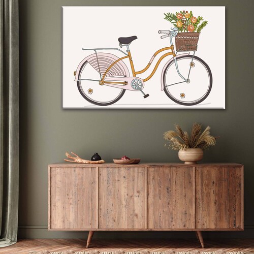 Cuadro Decorativo Canvas Dibujo de bicicleta 180x120