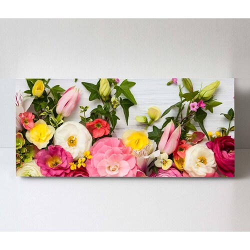 Cuadro Decorativo Canvas Marco de Flores 80x40