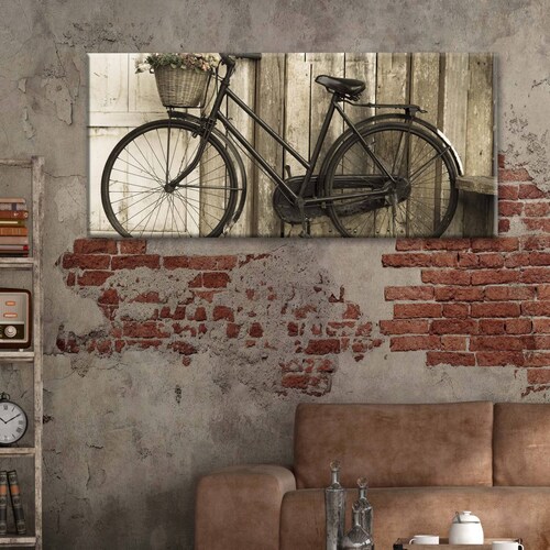 Cuadro Decorativo Canvas Bicicleta Vintage 160x80