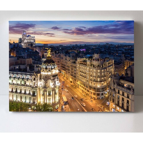 Cuadro Decorativo Canvas Gran via de noche, españa 180x120