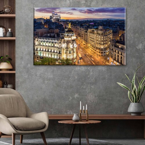Cuadro Decorativo Canvas Gran via de noche, españa 180x120