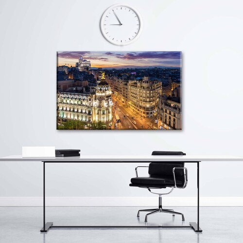 Cuadro Decorativo Canvas Gran via de noche, españa 105x70