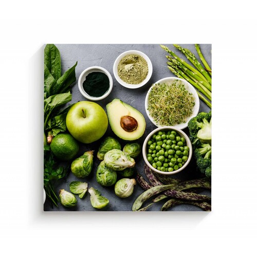 Cuadro Decorativo Canvas Comida verde saludable 30x30