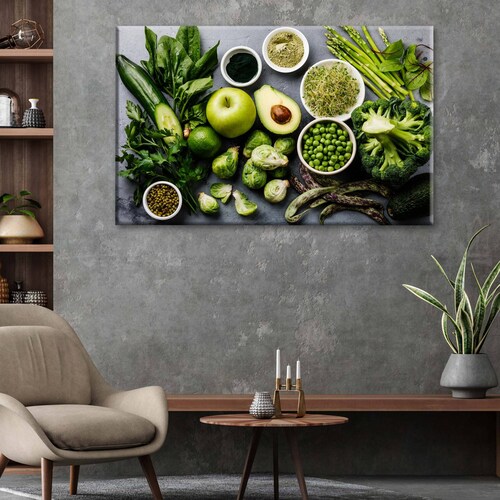 Cuadro Decorativo Canvas Comida verde saludable 180x120