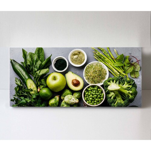 Cuadro Decorativo Canvas Comida verde saludable 180x90