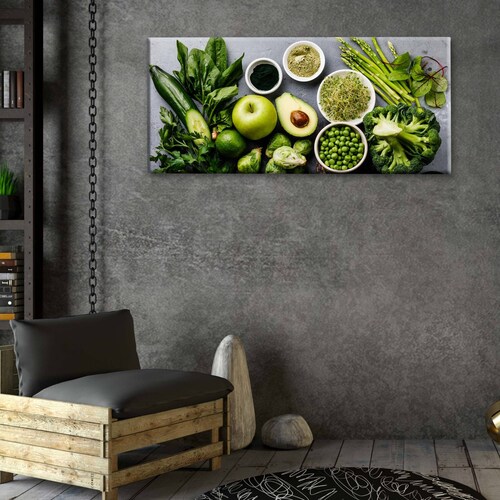Cuadro Decorativo Canvas Comida verde saludable 180x90
