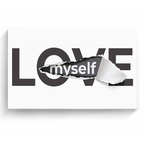 Cuadro Decorativo Canvas Frase "Me amo" 150x100