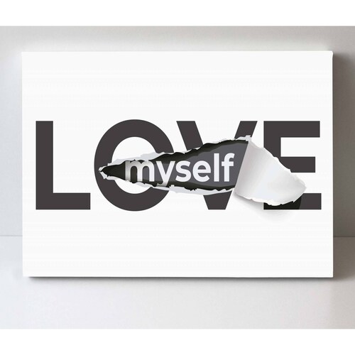 Cuadro Decorativo Canvas Frase "Me amo" 150x100