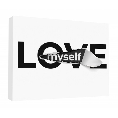 Cuadro Decorativo Canvas Frase "Me amo" 75x50