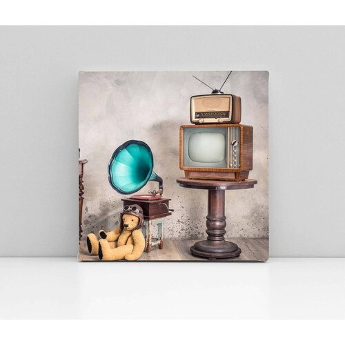 Cuadro Decorativo Canvas T.V y Radio Retro 50x50