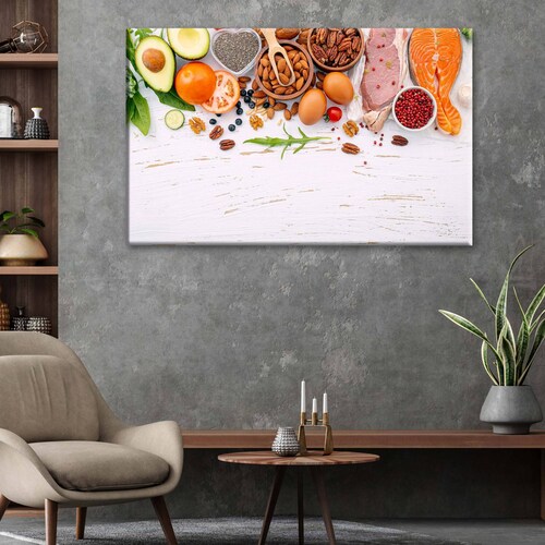 Cuadro Decorativo Canvas Alimentos saludables 45x30