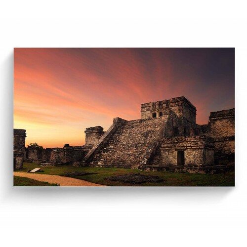 Cuadro Decorativo Canvas Castillo Maya, Tulum 105x70