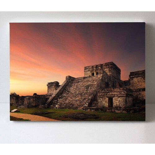 Cuadro Decorativo Canvas Castillo Maya, Tulum 105x70